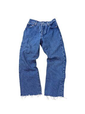 Levi’s Women Blue 501 Original Cropped Straight Leg Jeans W29 L30 Size 24